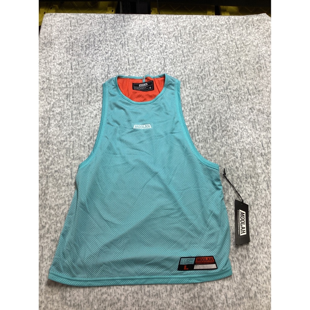 Moolah Kicks Womens‎ Mesh Practice Top Aqua Red Basketball Jersey 223001 L NEW